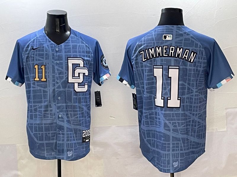 Men Washington Nationals #11 Zimmerman Blue Joint Name 2025 Nike MLB Jersey style 3->washington nationals->MLB Jersey